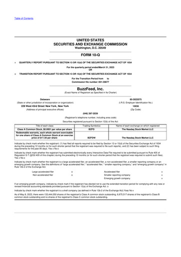 Miniature Buzzfeed 10-Q Rapport trimestriel 2023 