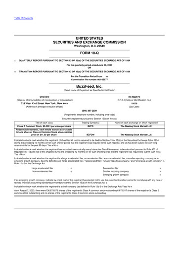 Miniature Buzzfeed 10-Q Rapport trimestriel 2023 