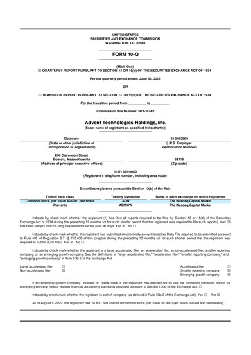 Thumbnail Advent Technologies 10-Q Quarterly Report FY2022 