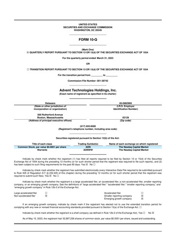 Thumbnail Advent Technologies 10-Q Quarterly Report FY2023 