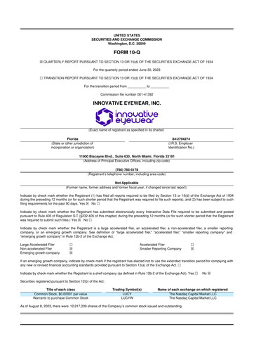 Thumbnail Innovative Eyewear 10-Q Quarterly Report FY2023 