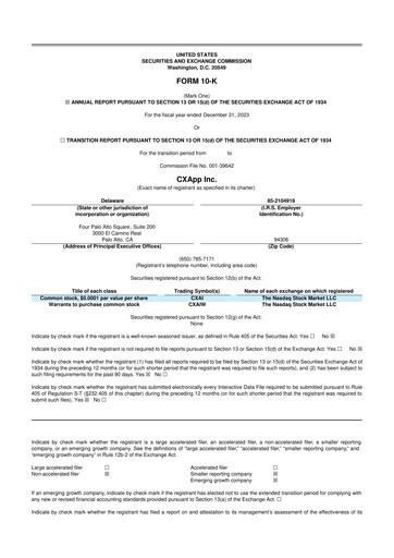 Vorschaubild CXApp 10-K Jahresbericht 2023