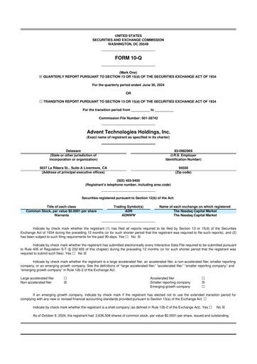 Thumbnail Advent Technologies 10-Q Quarterly Report FY2024 