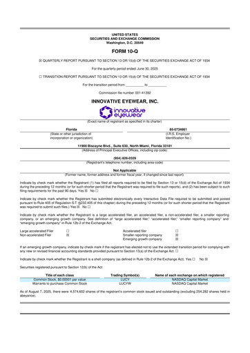 Thumbnail Innovative Eyewear 10-Q Quarterly Report FY2025 