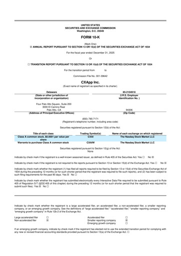 Vorschaubild CXApp 10-K Jahresbericht 2025