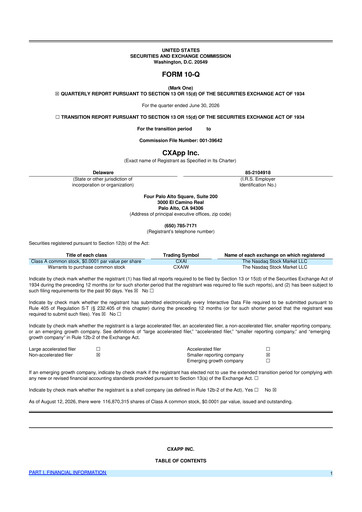 Miniature CXApp 10-Q Rapport trimestriel 2026 
