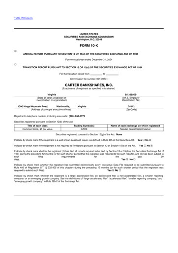 Thumbnail Carter Bankshares 10-K Annual Report 2024