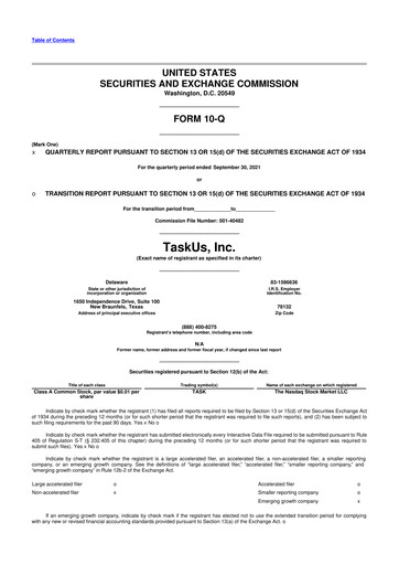 Thumbnail TaskUs 10-Q Quarterly Report FY2021 