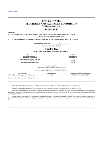 Thumbnail TaskUs 10-K Annual Report 2021