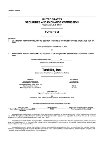Thumbnail TaskUs 10-Q Quarterly Report FY2022 