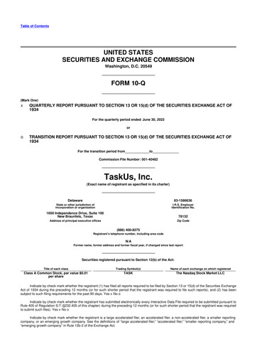 Thumbnail TaskUs 10-Q Quarterly Report FY2022 