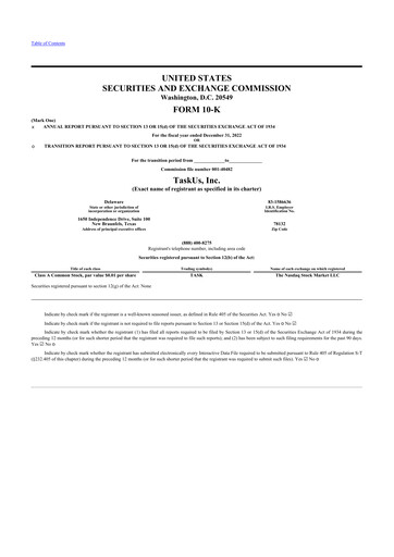 Thumbnail TaskUs 10-K Annual Report 2022
