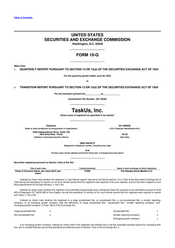 Thumbnail TaskUs 10-Q Quarterly Report FY2023 