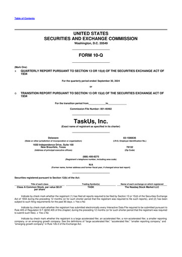 Thumbnail TaskUs 10-Q Quarterly Report FY2024 