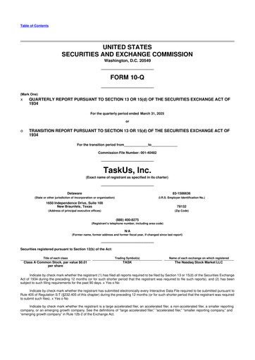 Thumbnail TaskUs 10-Q Quarterly Report FY2025 