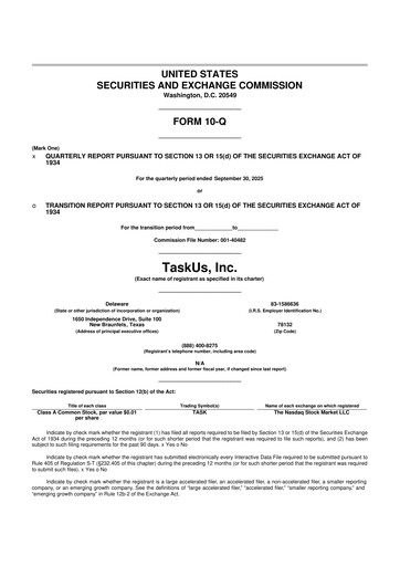 Thumbnail TaskUs 10-Q Quarterly Report FY2025 