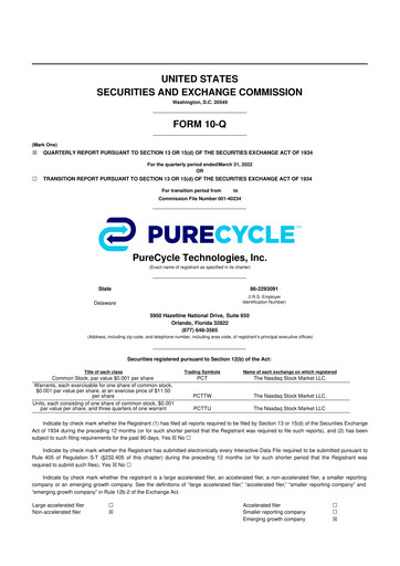 Thumbnail PureCycle Technologies 10-Q Quarterly Report FY2022 