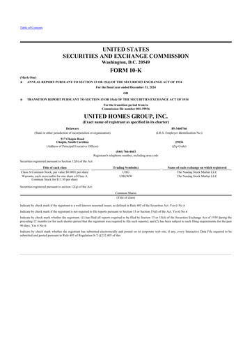 Miniature United Homes Group 10-K Rapport annuel 2024