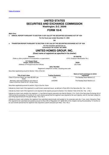 Vorschaubild United Homes Group 10-K Jahresbericht 2025