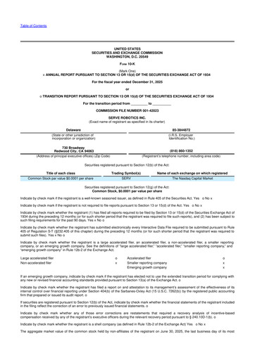 Thumbnail Serve Robotics 10-K Annual Report 2025