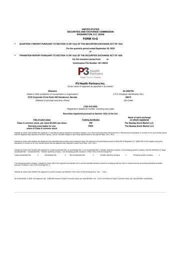 Thumbnail P3 Health Partners 10-Q Quarterly Report FY2025 