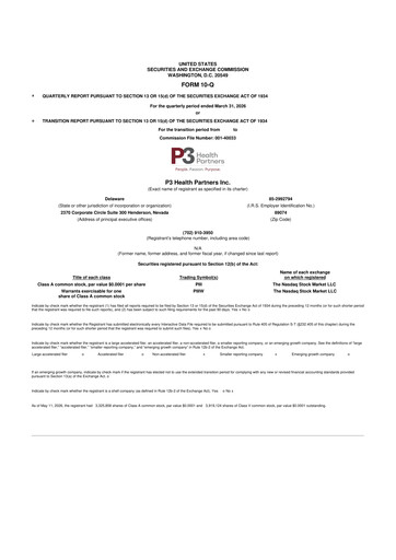 Vorschaubild P3 Health Partners 10-Q Quartalsbericht  
