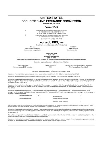 Thumbnail Leonardo DRS 10-K Annual Report 2025