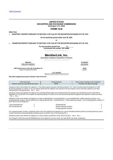 Thumbnail MeridianLink 10-Q Quarterly Report FY2022 