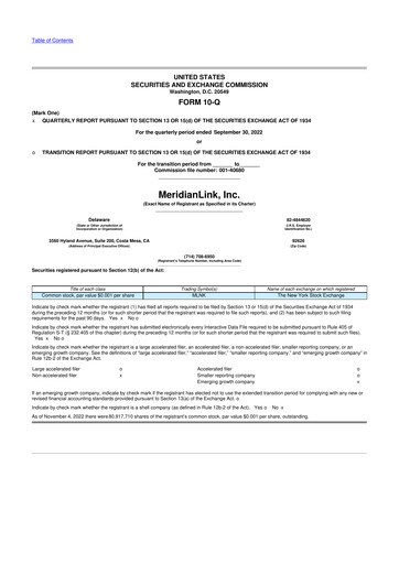 Thumbnail MeridianLink 10-Q Quarterly Report FY2022 