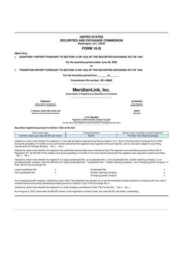 Thumbnail MeridianLink 10-Q Quarterly Report FY2025 