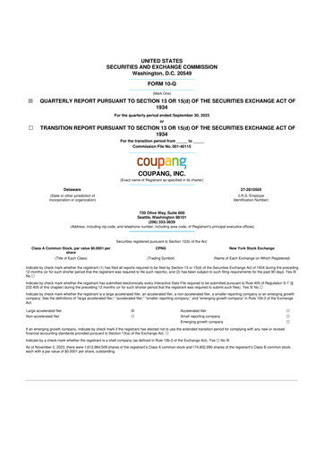 Thumbnail Coupang 10-Q Quarterly Report FY2023 