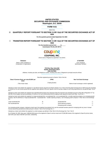 Thumbnail Coupang 10-Q Quarterly Report FY2025 