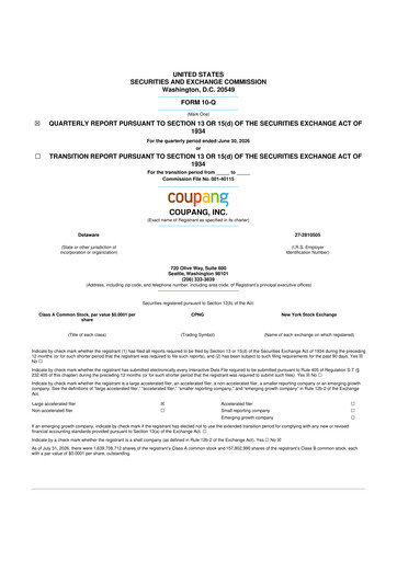 Thumbnail Coupang 10-Q Quarterly Report FY2026 
