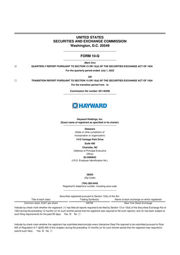 Thumbnail Hayward Holdings, Inc. 10-Q Quarterly Report FY2023 