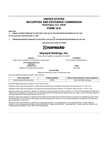 Thumbnail Hayward Holdings, Inc. 10-K Annual Report 2025