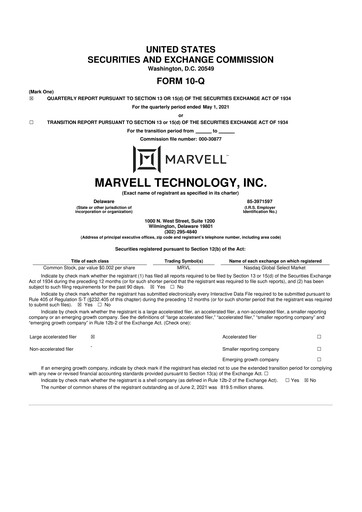 Vorschaubild Marvell Technology 10-Q Quartalsbericht 2022 