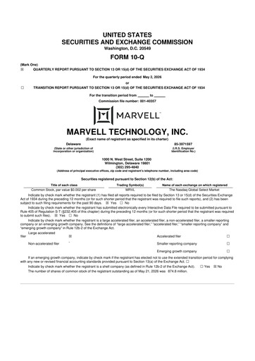 Vorschaubild Marvell Technology 10-Q Quartalsbericht 2027 