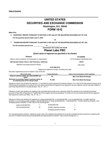 Thumbnail Planet Labs 10-Q Quarterly Report FY2023 