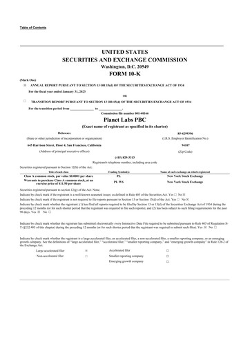 Thumbnail Planet Labs 10-K Annual Report 2023