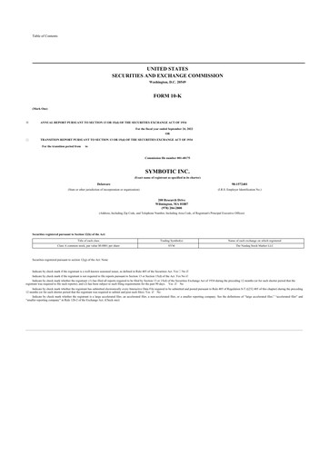 Thumbnail Symbotic 10-K Annual Report 2022