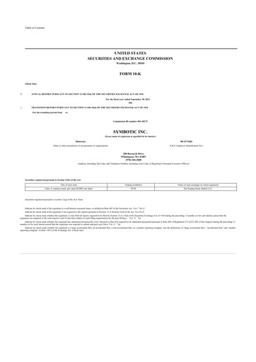 Thumbnail Symbotic 10-K Annual Report 2023