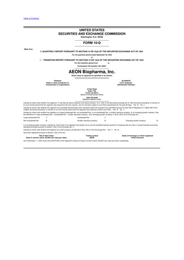 Thumbnail AEON Biopharma 10-Q Quarterly Report FY2024 