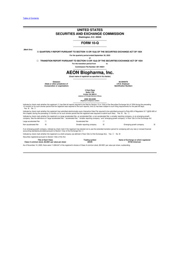 Thumbnail AEON Biopharma 10-Q Quarterly Report FY2025 
