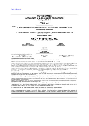 Thumbnail AEON Biopharma 10-K Annual Report 2025