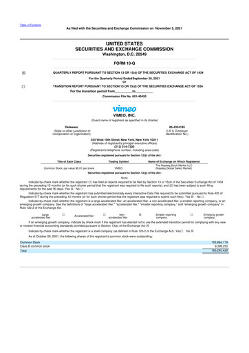 Vorschaubild Vimeo 10-Q Quartalsbericht 2021 