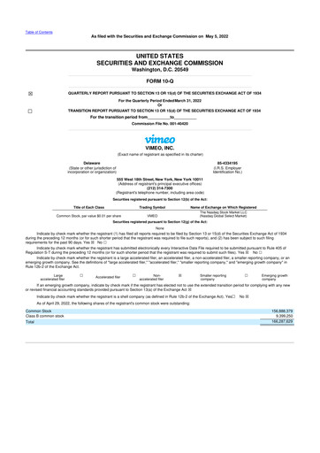 Vorschaubild Vimeo 10-Q Quartalsbericht 2022 