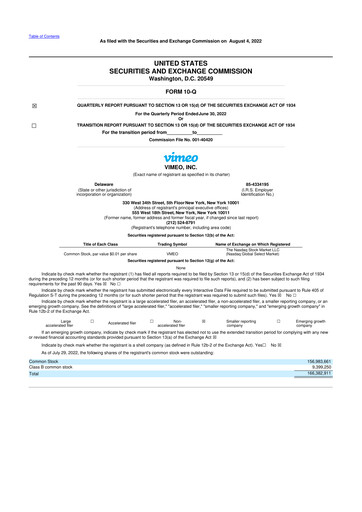 Vorschaubild Vimeo 10-Q Quartalsbericht 2022 