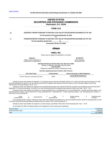 Vorschaubild Vimeo 10-Q Quartalsbericht 2025 