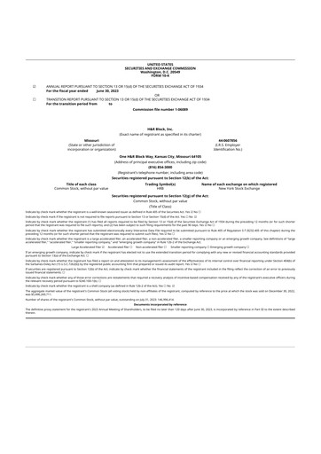 Thumbnail H&R Block
 10-K Annual Report 2023