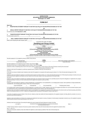 Thumbnail Gambling.com Group 20-F Annual Report 2022